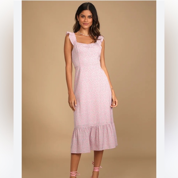 Lulus floral print ruffled mini dress - Picture 2 of 4